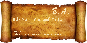 Bácsi Annamária névjegykártya