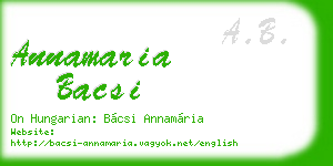 annamaria bacsi business card