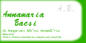 annamaria bacsi business card